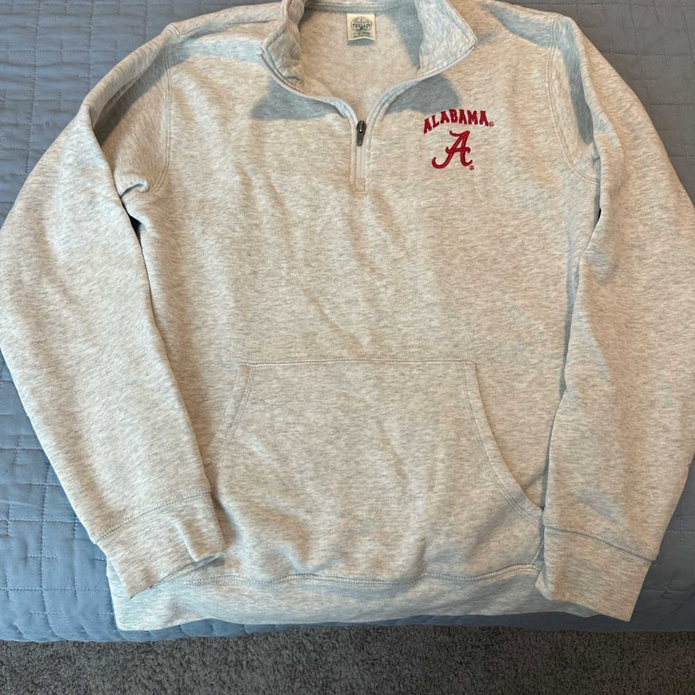 ALABAMA Gray Quarter-Zip Sweatshirt-Size Medium